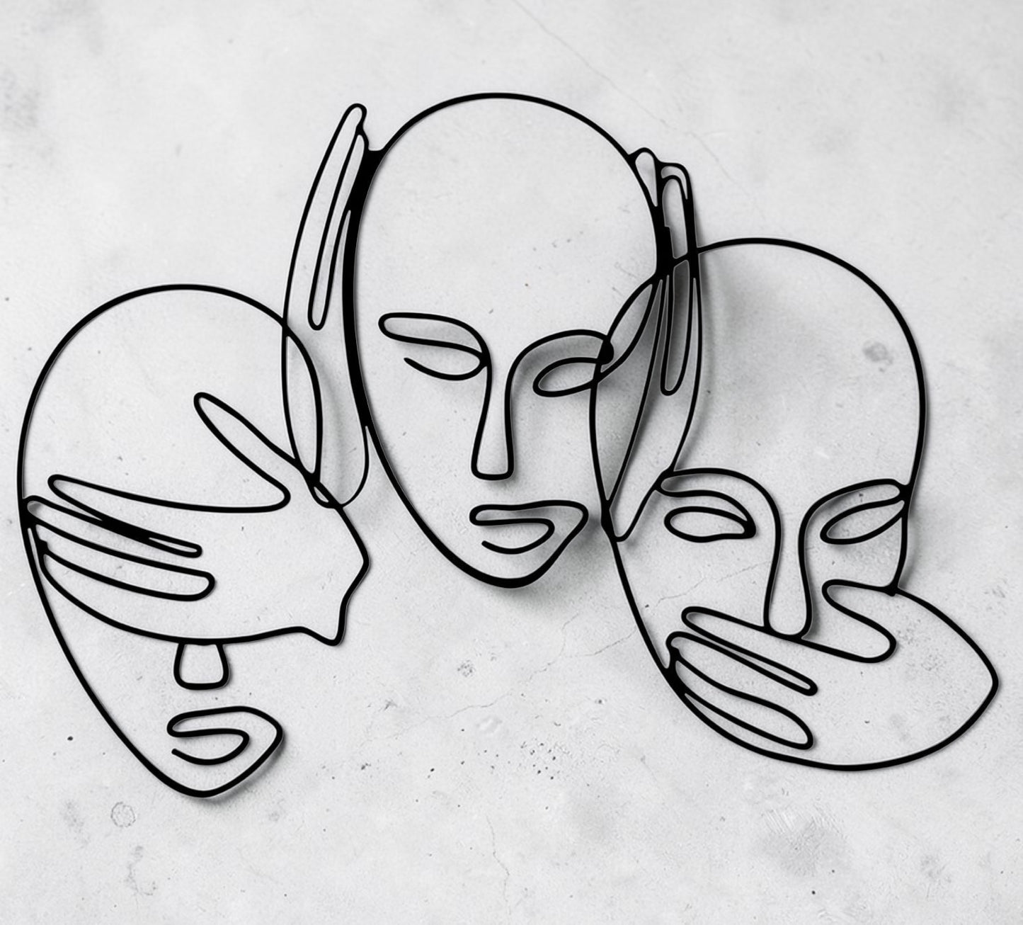 Masks — Minimalist Metal Wall Art