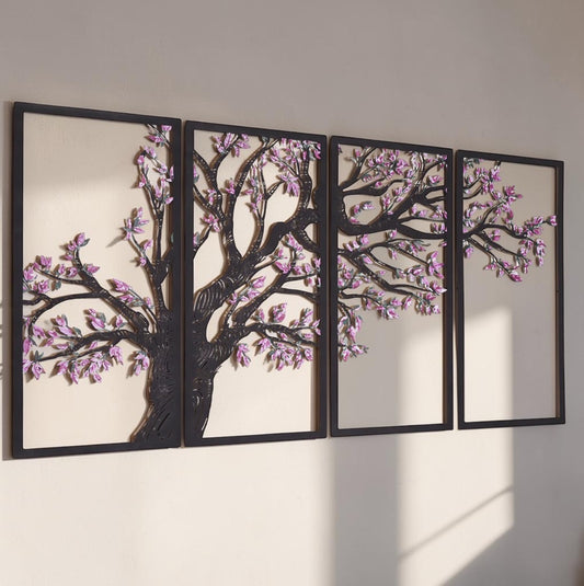 Pink Spring — 4 Piece Metal Wall Art
