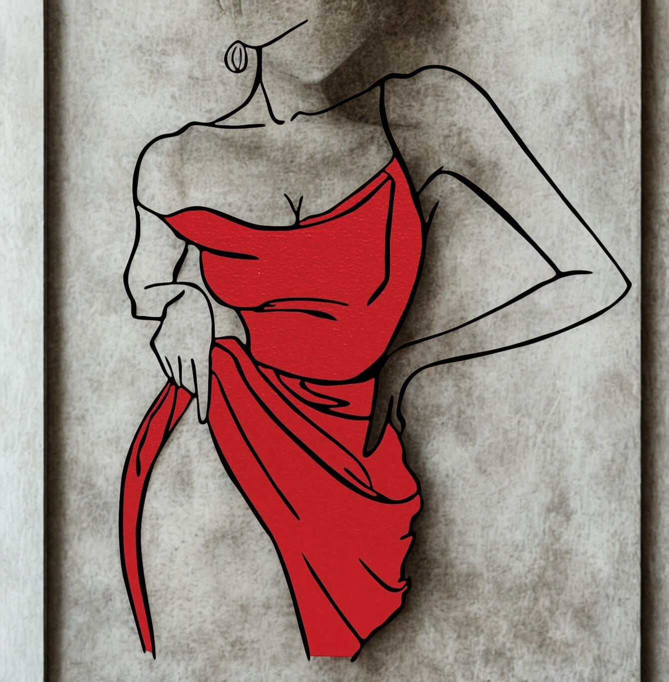 Woman in Red — Colorful Metal Wall Decor