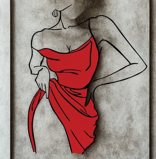Woman in Red — Colorful Metal Wall Decor