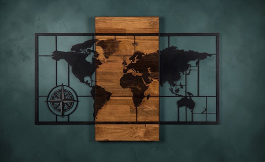 Flat Earth — Wood&Metal Wall Art