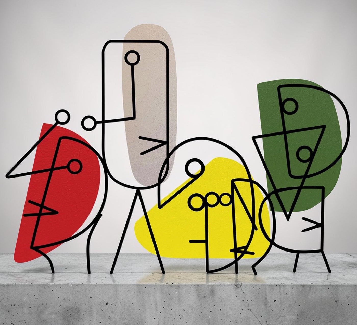 Linear Men — Colorful Metal Wall Art