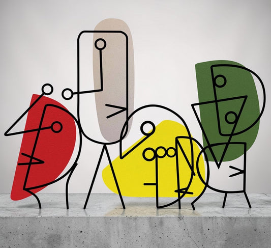Linear Men — Colorful Metal Wall Art
