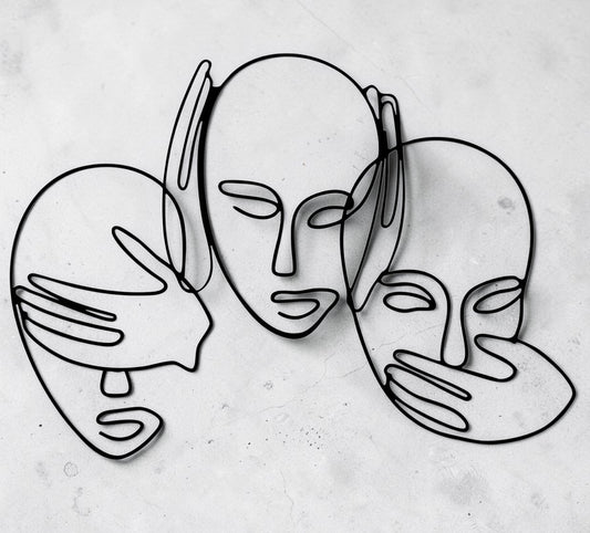 Masks — Minimalist Metal Wall Art