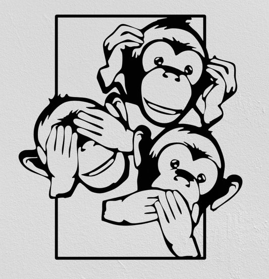 Monkeys — Modern Metal Wall Art