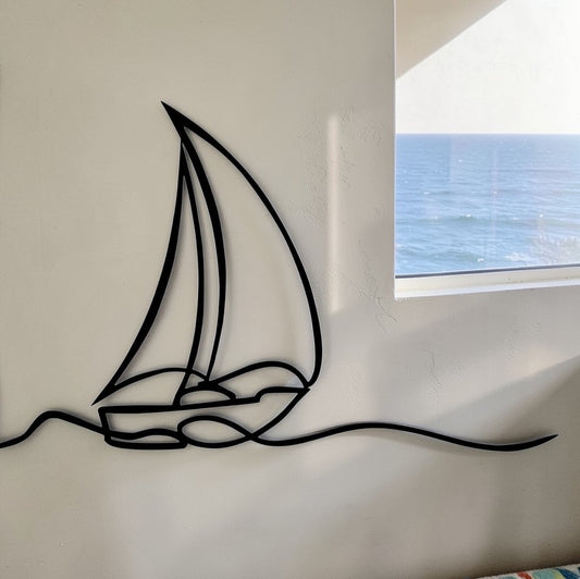 Sailboat — Minimalist Metal Wall Decor