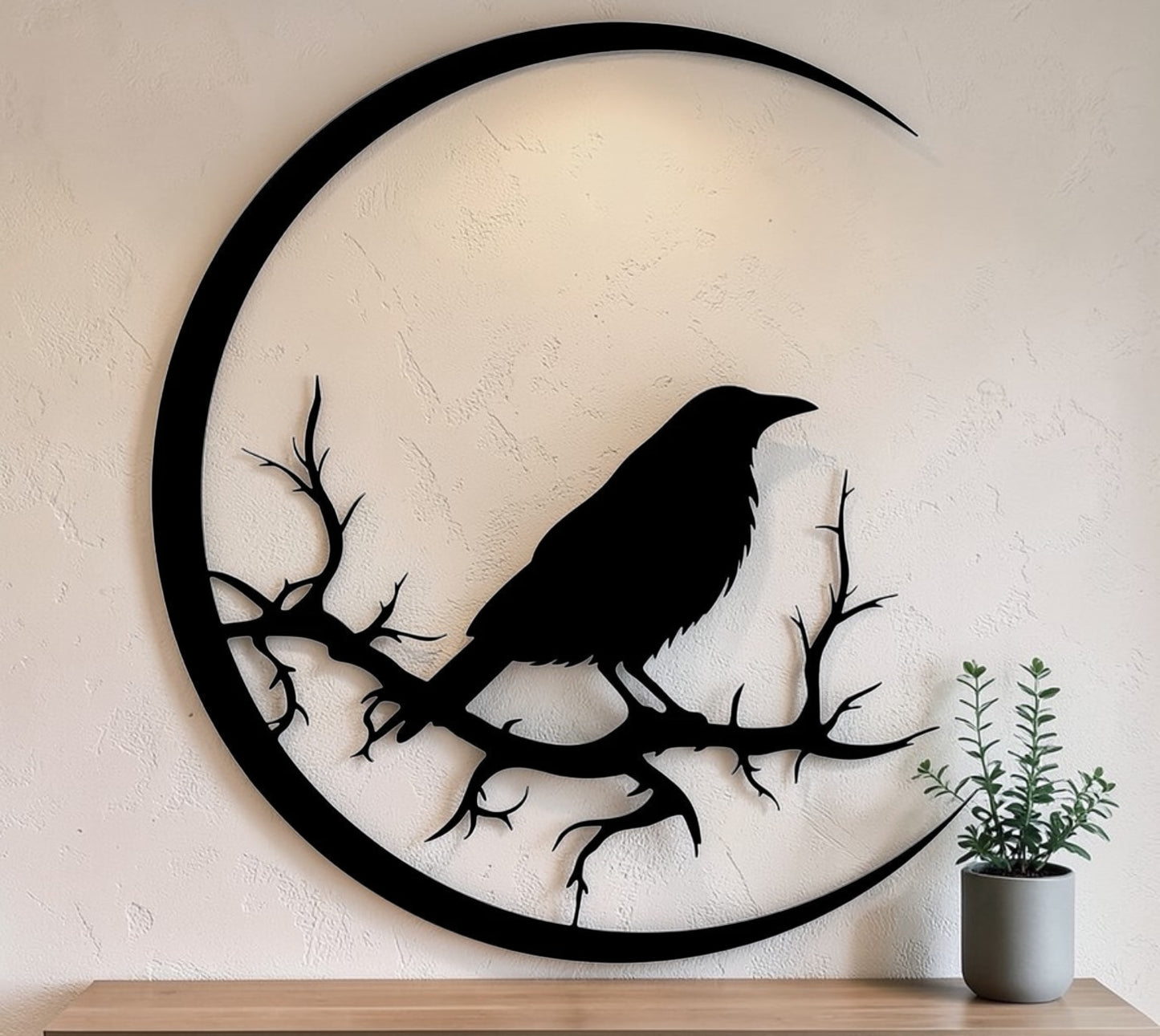 Raven Silhouette — Modern Metal Wall Art