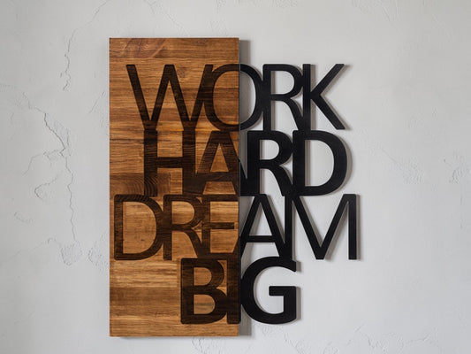 Work Hard — Wood&Metal Wall Decor