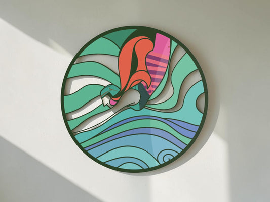 Dance of Waves — Colorful Metal Wall Art
