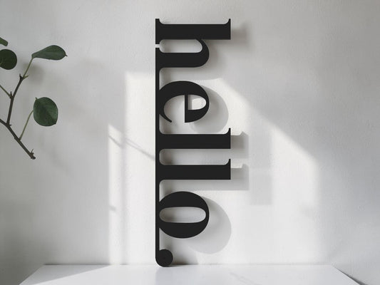 Hello — Minimal Metal Wall Decor