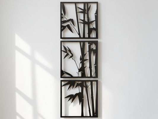 Zen Bamboo — 3 Piece Metal Wall Art