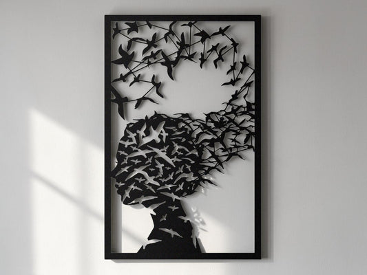 Birds in My Head — Metal Wall Art