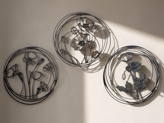 Circle Bloom — 3 Piece Metal Wall Art