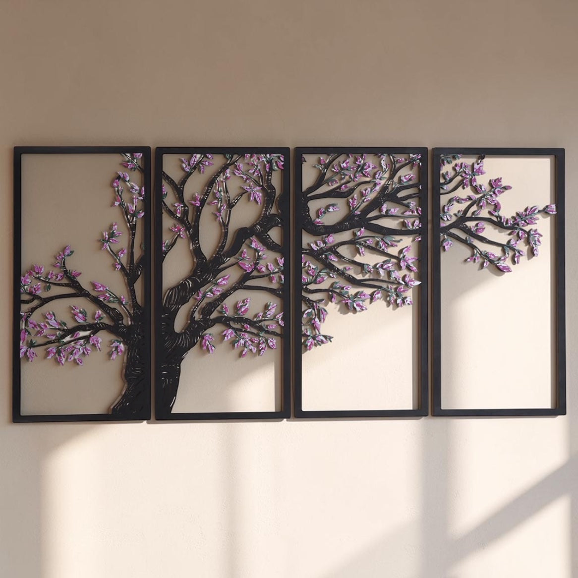 Pink Spring — 4 Piece Metal Wall Art