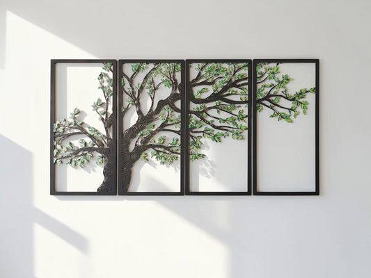 Green Spring — 4 Piece Metal Wall Art