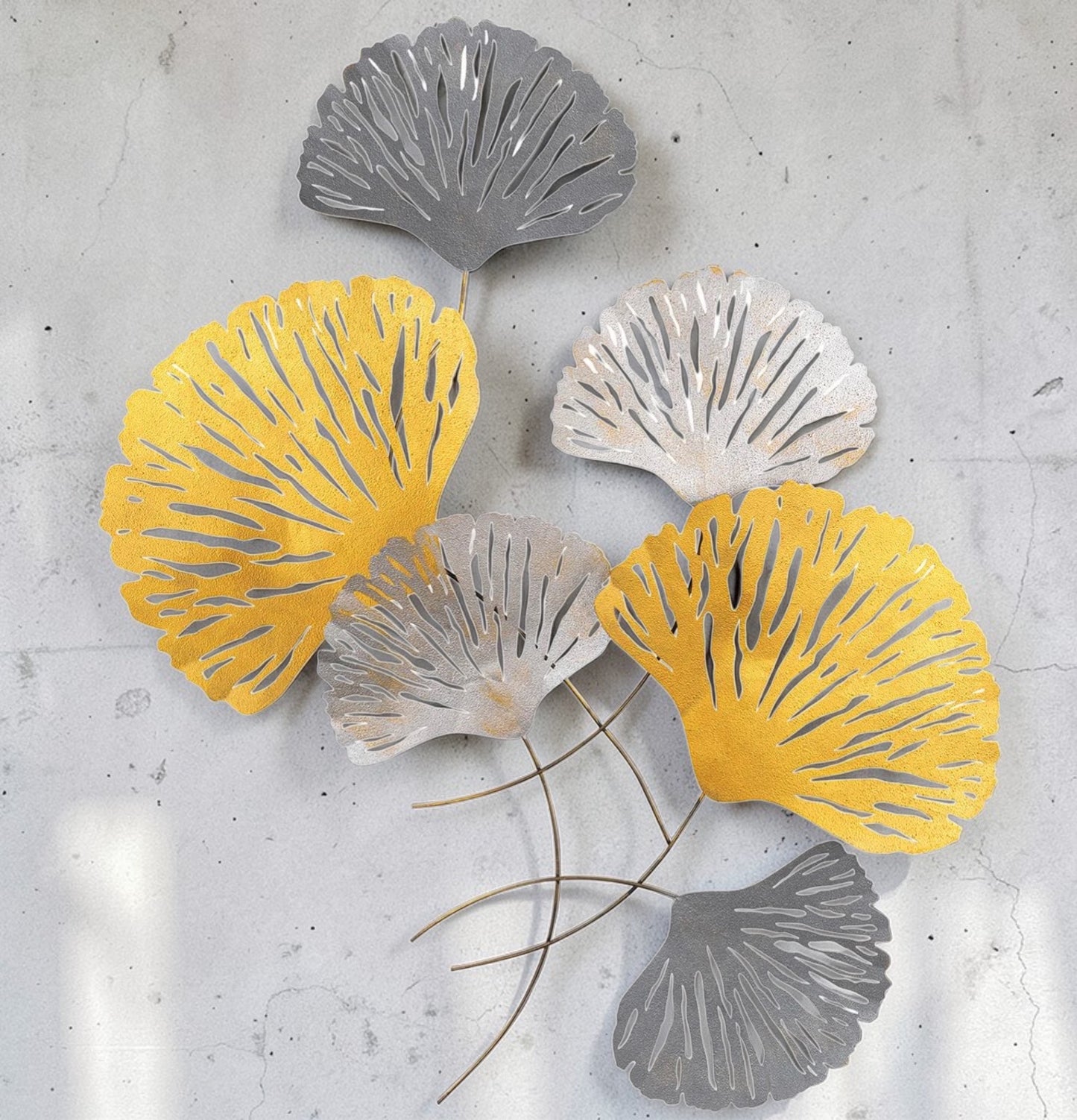 Golden Leaves — Large Metal Wall Decor