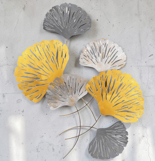 Golden Leaves — Large Metal Wall Decor
