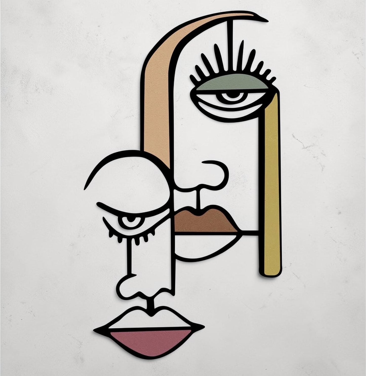 Half Face — Colorful Metal Wall Decor