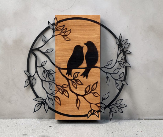 Love Birds — Wood&Metal Wall Decor