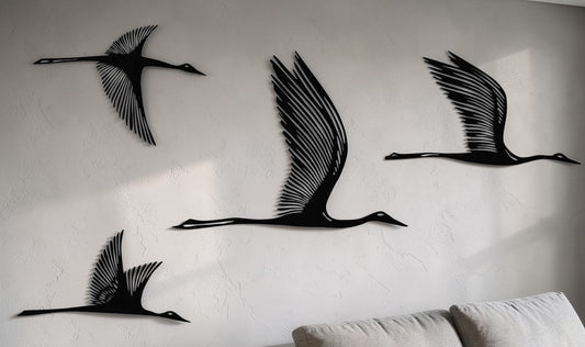Cranes — 4 Piece Metal Wall Decor
