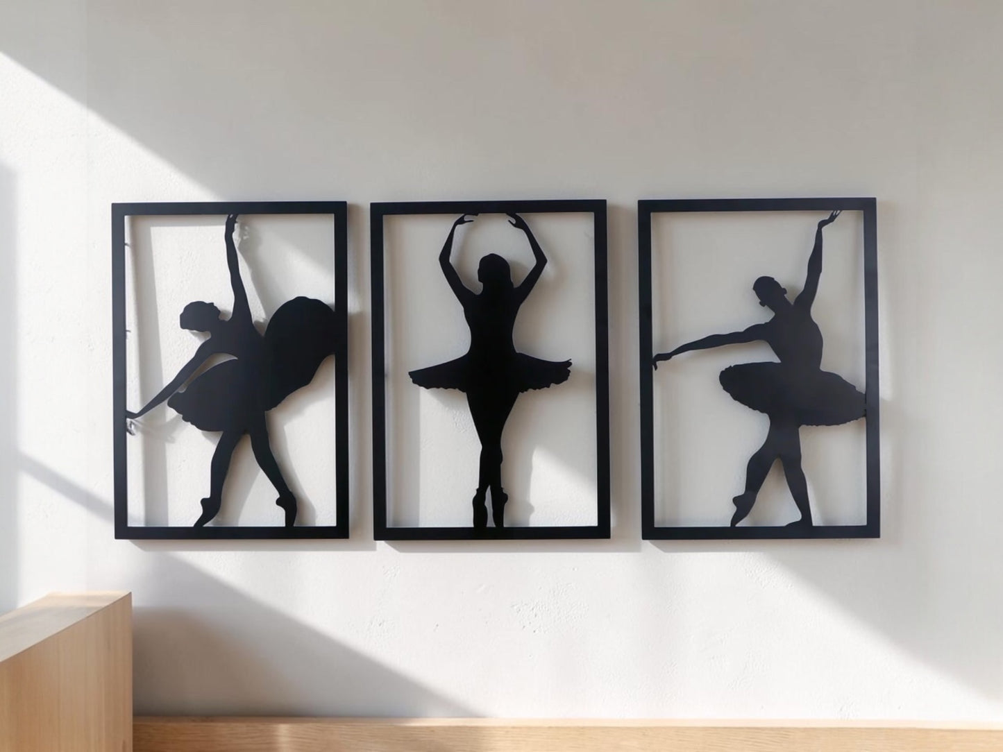 Ballet in Motion — 3 Piece Minimal Metal Wall Art