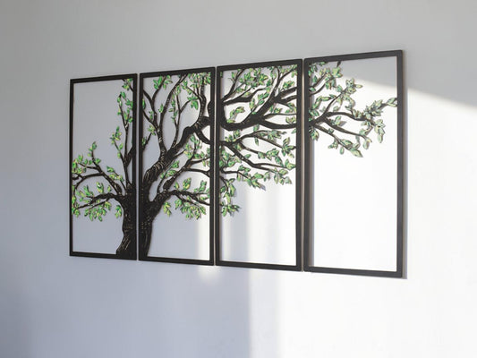 Green Spring — 4 Piece Metal Wall Art
