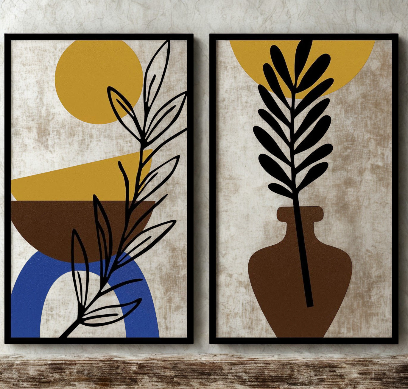 Vase — 2 Piece Colorful Metal Wall Art